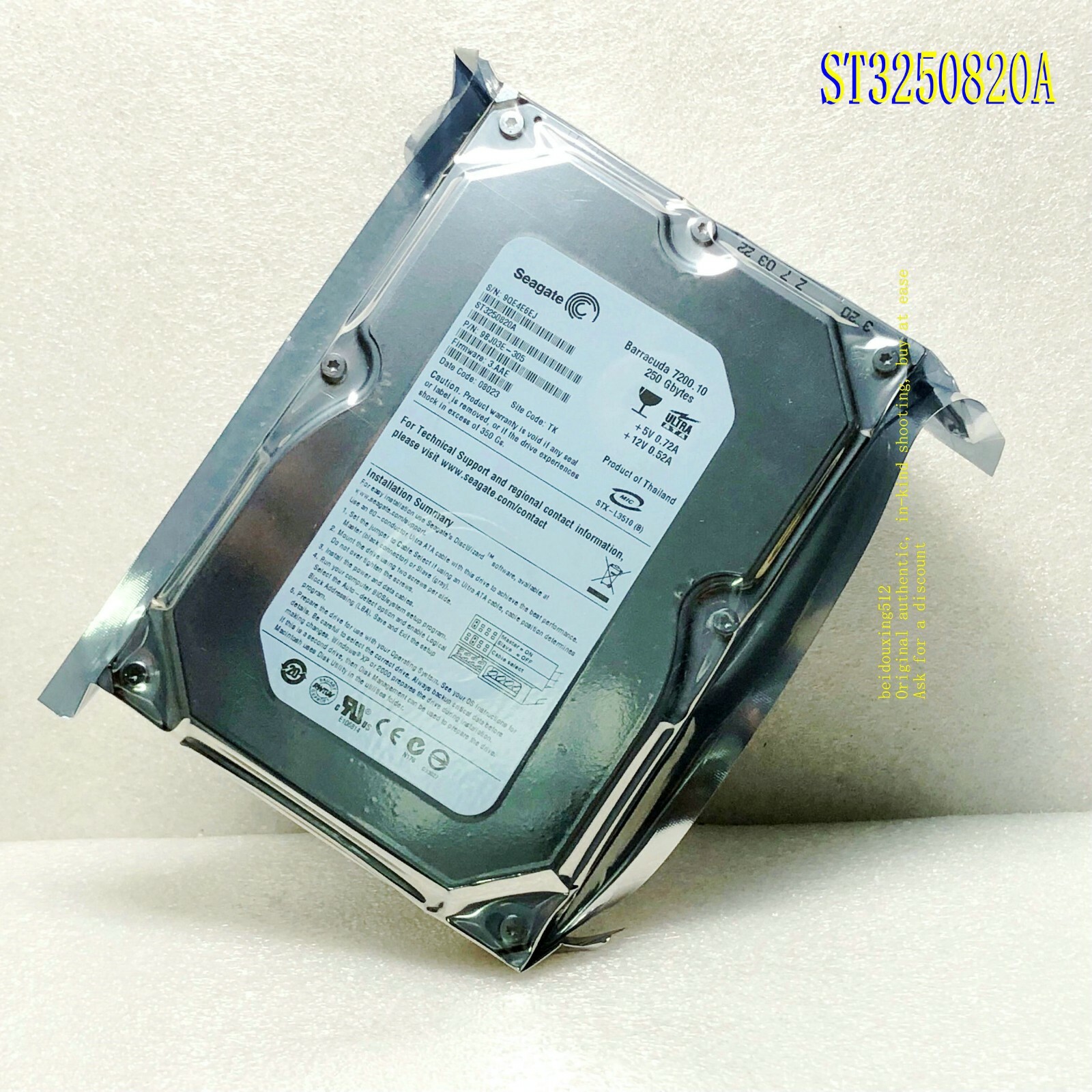 Seagate 250GB 3.5"  ST3250820A 7200RPM  8MB IDE Desktop Hard Drive