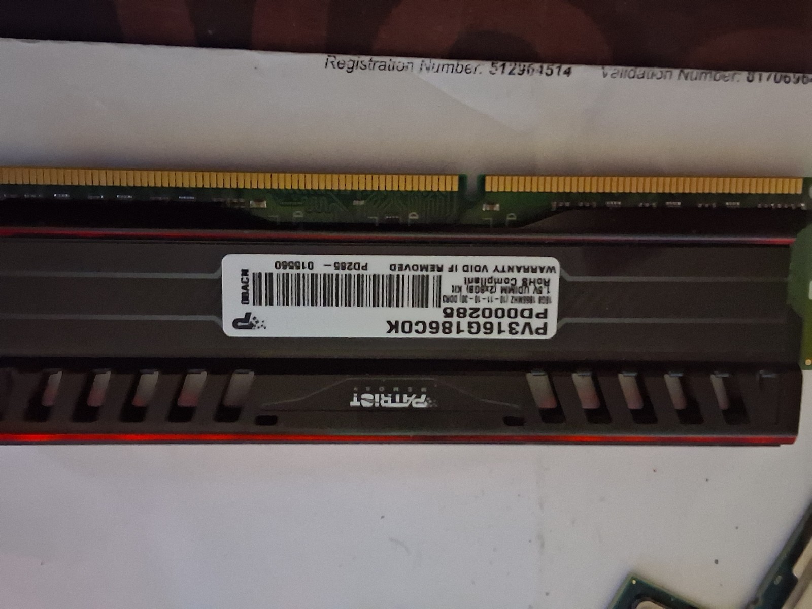 Patriot Viper DIMM Desktop RAM Module PV316G186C0K
