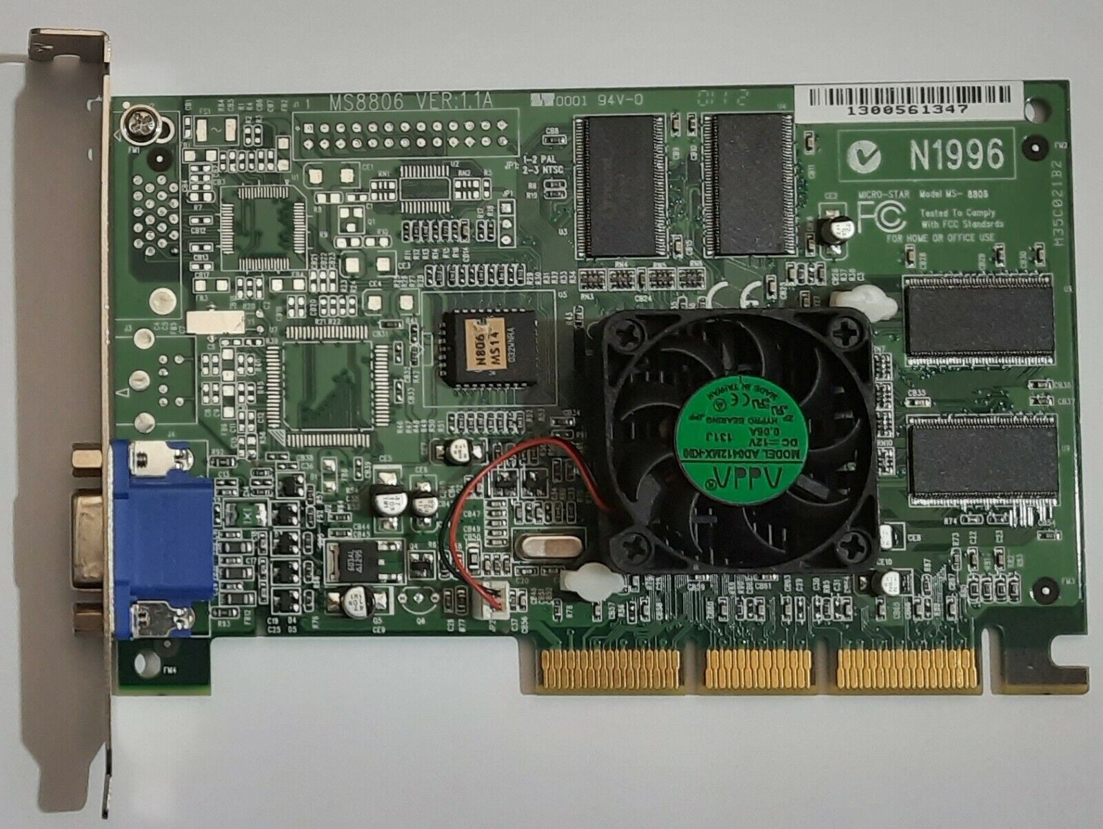 MSI Starburst 32 AGP Graphics Card (32MB, Nvidia TNT2 Pro, MS-8806, Retro, 2000)