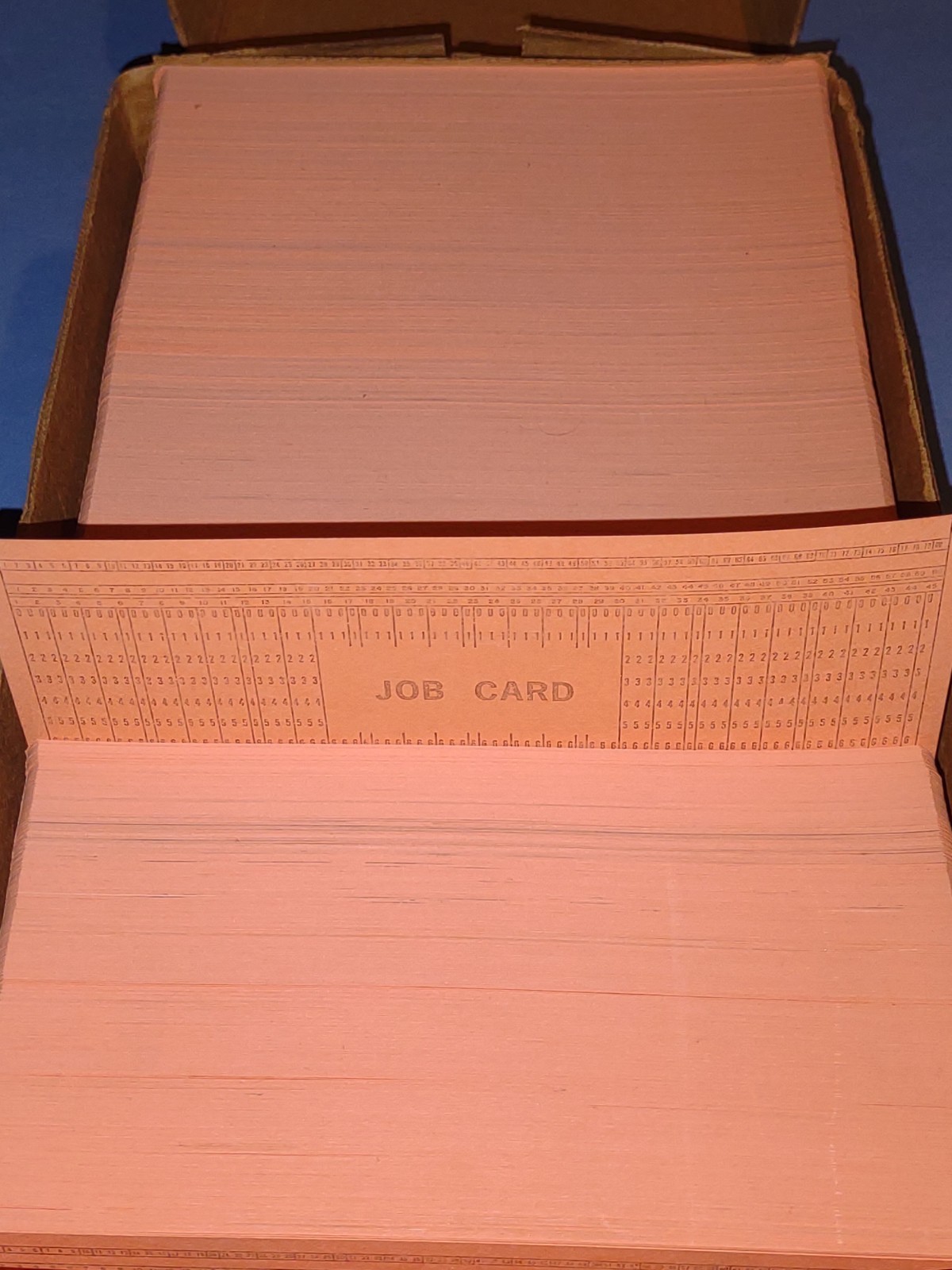 Mainframe Computer Data Punch Card Lot of 100 Orange 80 Column IBM comp Vtg NOS