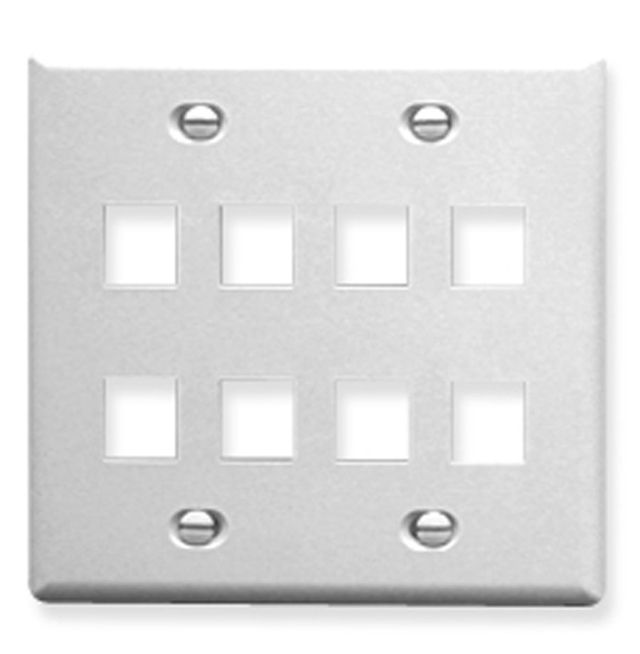 ICC Faceplate Flat 2-gang 8-port White TDICC-IC107FD8WH Garden Improvement
