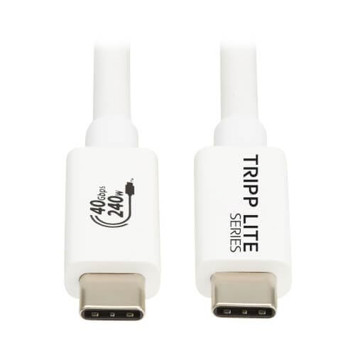 Tripp Lite U5211P0MWH 1m USB4 40Gbps Cable M/M 8K 240W PD White