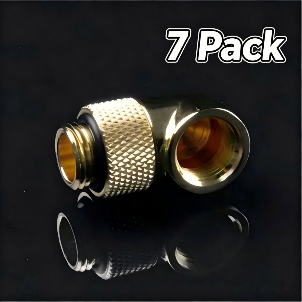 7 Pack 90° Rotary Elbow G1/4 PC Water Cooling Fitting, 