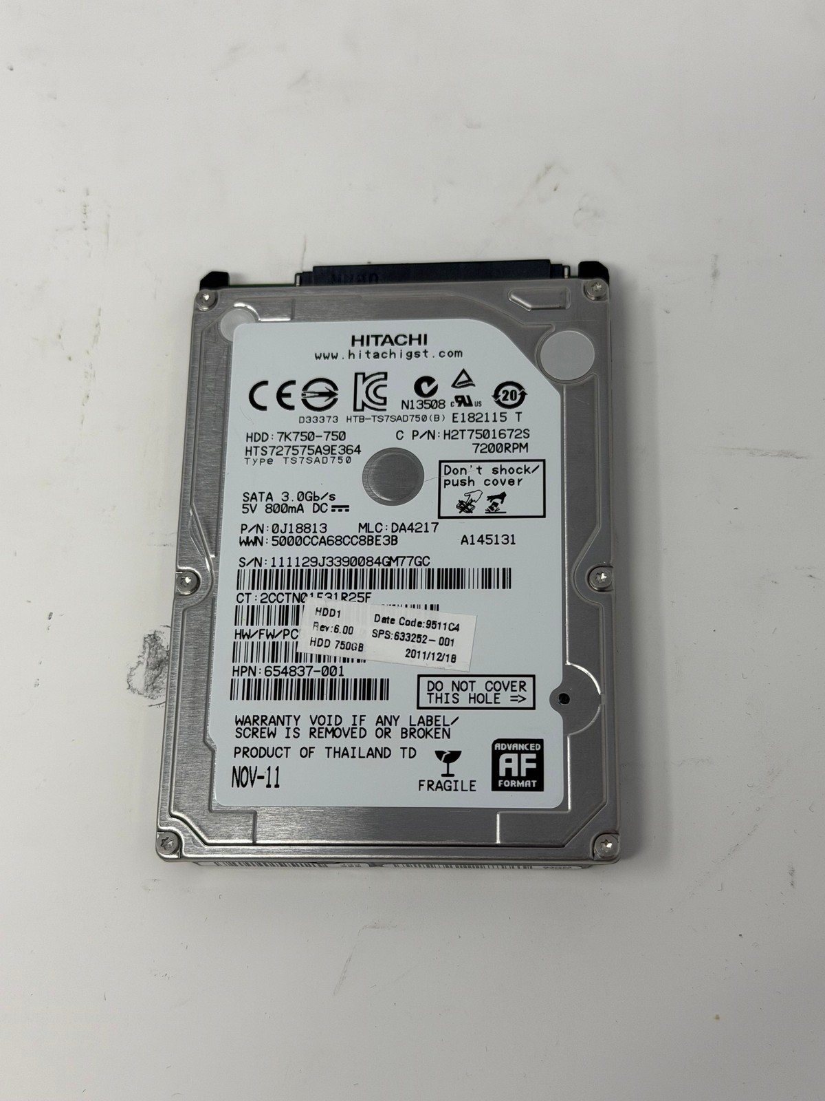 Hitachi 700GB SATA 7200RPM 7K750- 50 750GB SATA Grade B