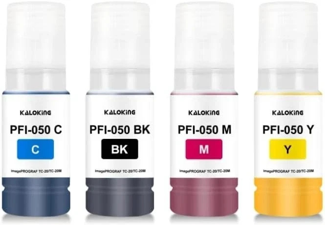 PFI-050 Ink Bottles Set 4 Colors 70ml for Canon imagePROGRAF TC-20 TC-20M