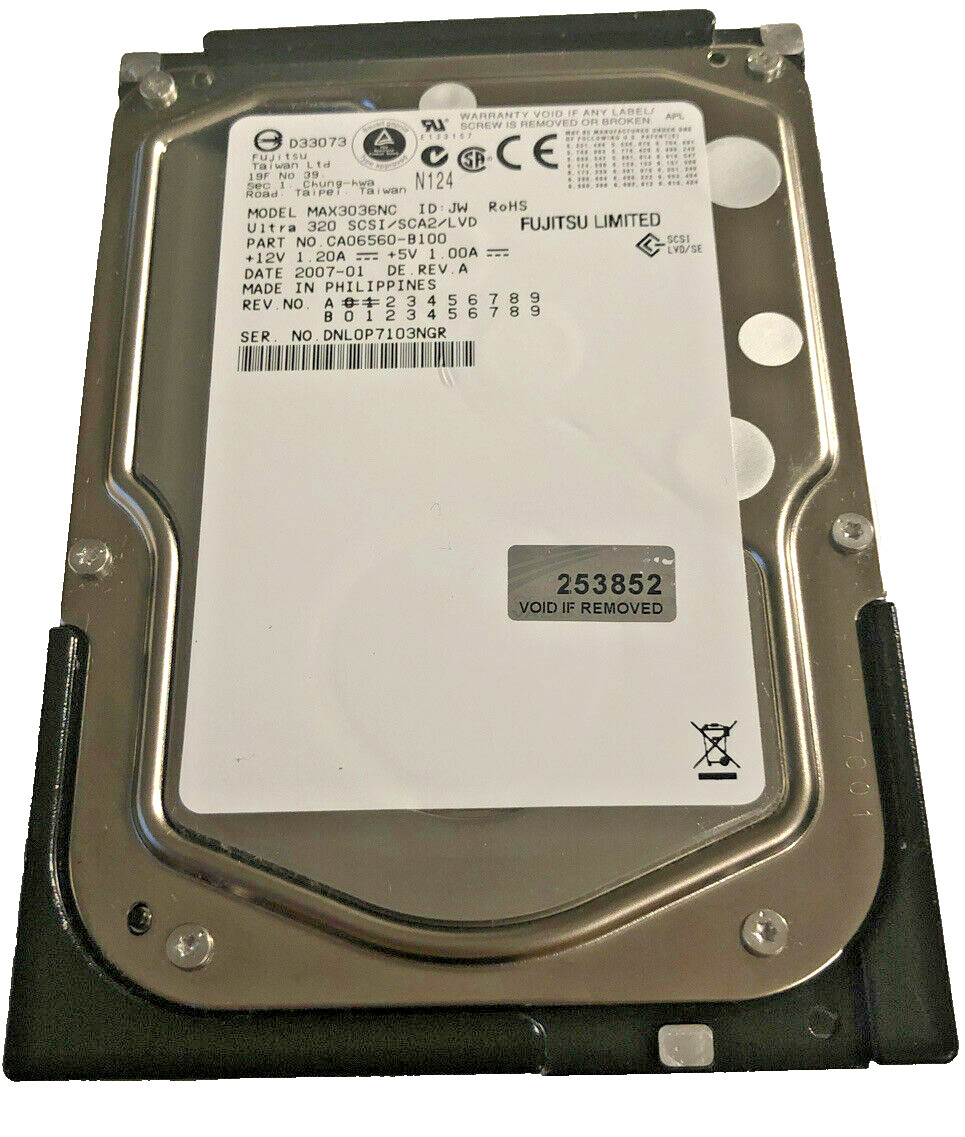 MAX3036NC Fujitsu  36.7GB 15000 RPM 8MB Cache SCSI  3.5" Hard Drive-