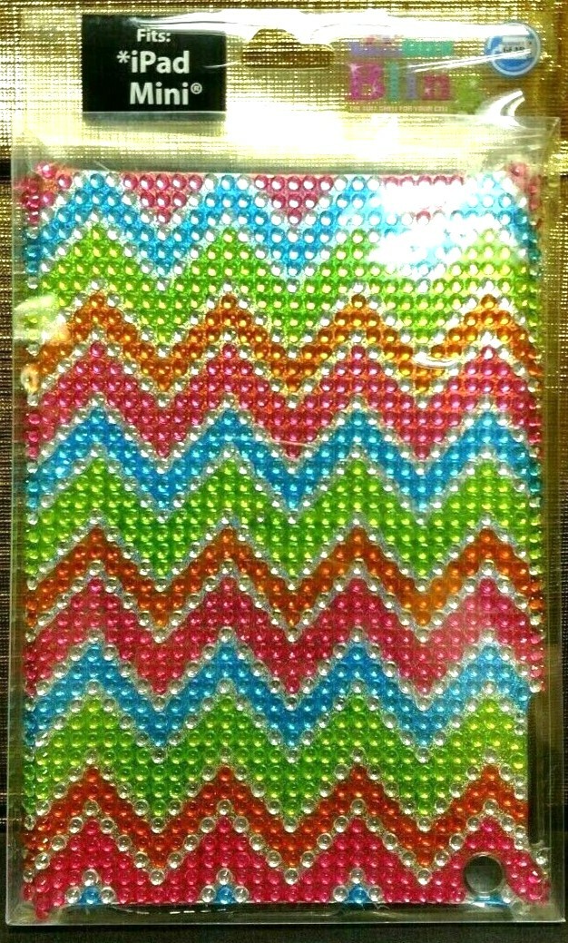 iPad Mini Rhinestone Case Hard Shell GEN 1 / 2 / 3 Bling Pink Blue Green Chevron