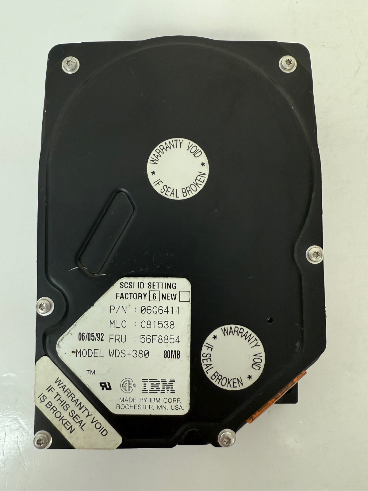 IBM 56F8854 3.5 80MB 50 PIN SCSI HARD DRIVE PS/2 WDS-380 06G6411 WITH WARRANTY