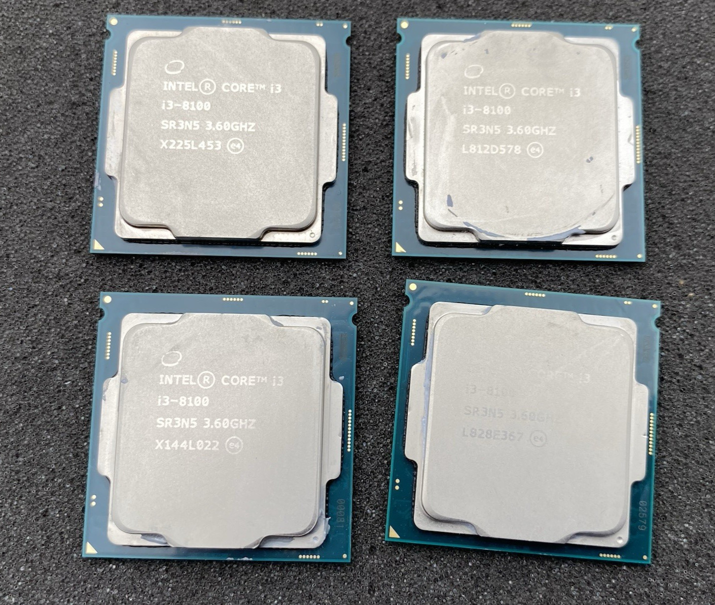 LOT OF 4 Intel i3-8100 3.6GHz 6MB Cache Quad Core CPU