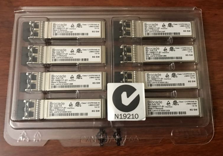 Brocade XBR-000164 57-1000117-01 8GBASE-SW SFP+8G SWL LC MMF 8-Pack 