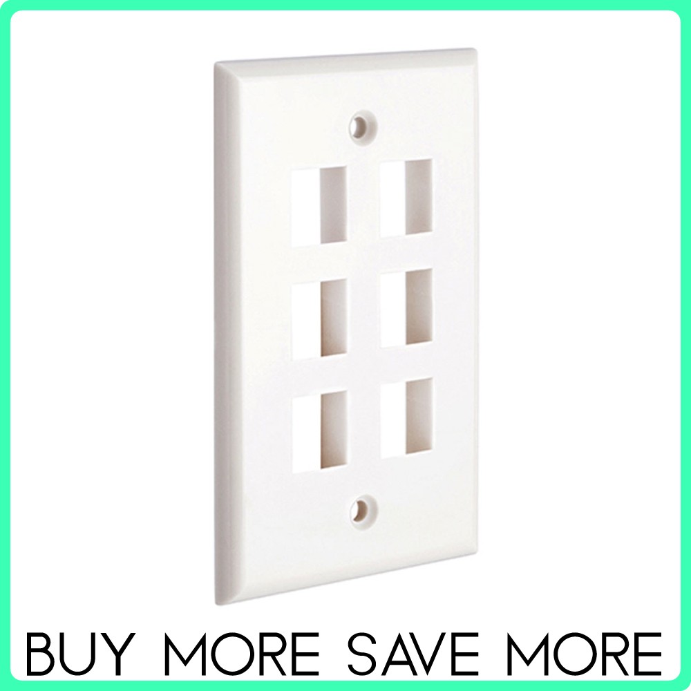 Keystone Wall Plate Standard Size 1/2/3/4/6 Port Keystone Jack Faceplate White