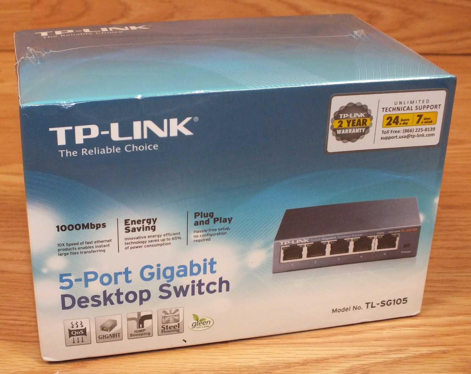 Genuine TP-Link (TL-SG105) 5-Port Gigabit Desktop Switch NEW in Box **READ** 