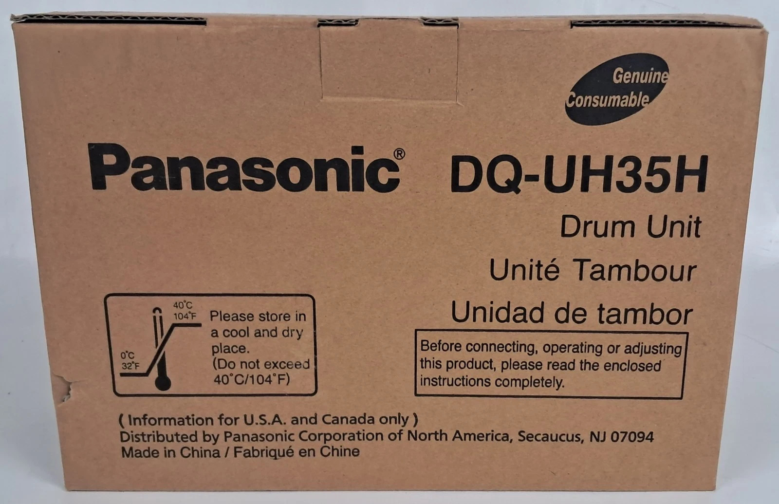 Panasonic DQ-UH35H Drum Unit Genuine OEM New 