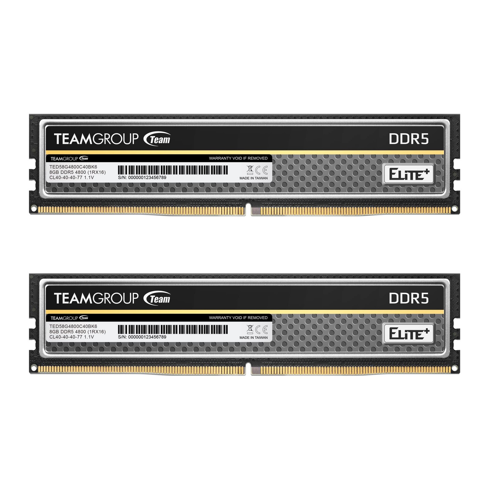 TEAMGROUP Elite Plus DDR5 16GB (2x8GB) 4800MHz 16 GB Kit (2 x 8 GB), Black
