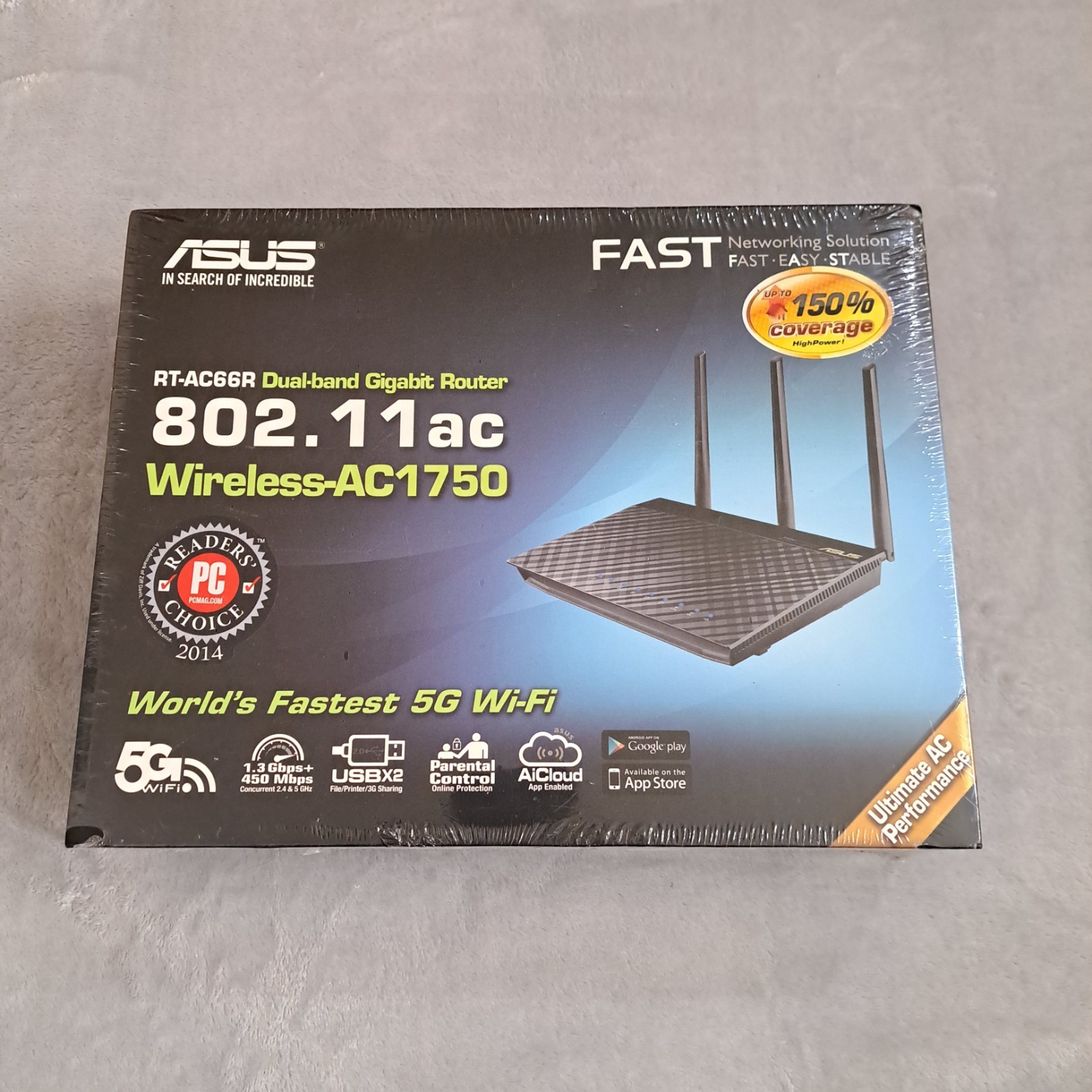 ASUS RT-AC66U 802.11ac Dual-Band Wireless Router AC1750 Gigabit Sealed