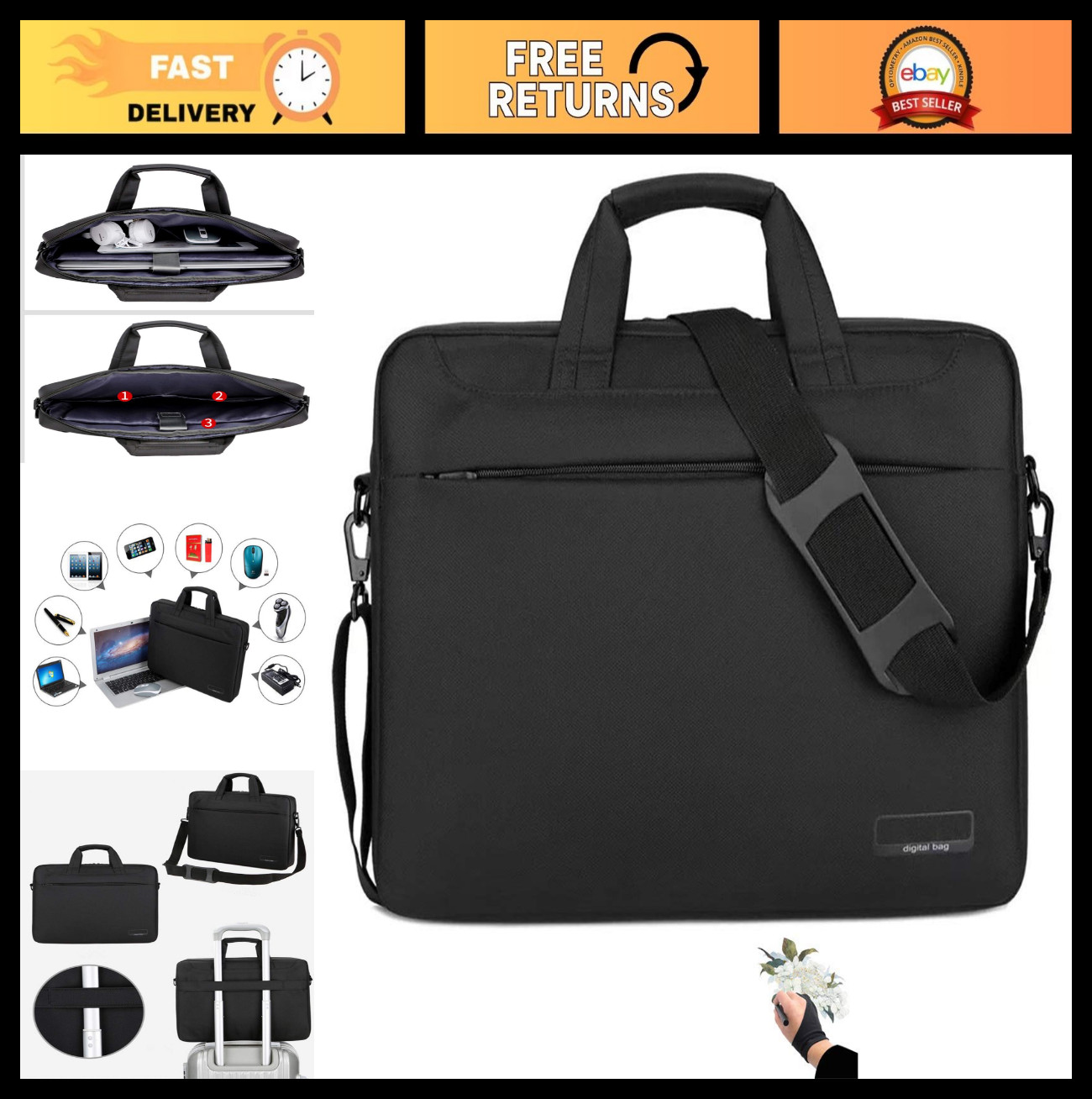 Waterproof Drawing Tablet Case Bag for 16" Graphics Tablets - Protective Shoulde