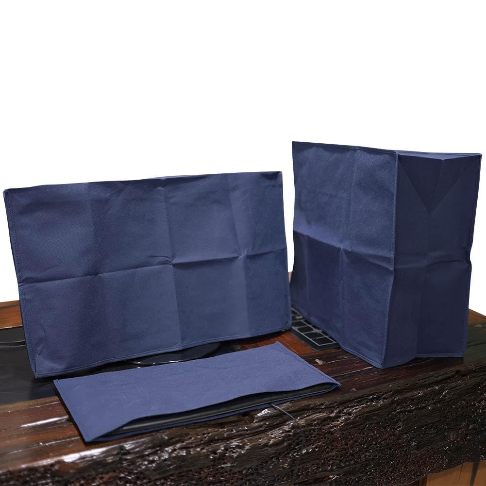 3Pcs Computer Dust Cover Set - Monitor + Keyboard Case Proof blue