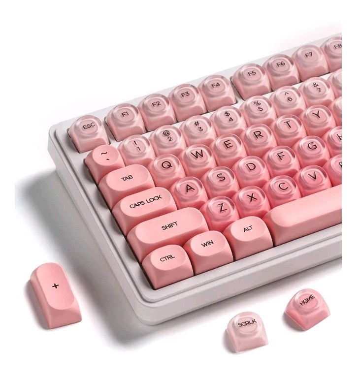 OHY PBT Keycaps, XVX Pink Jelly HOA Profile Key Cap, 132-Key Cute Custom... 