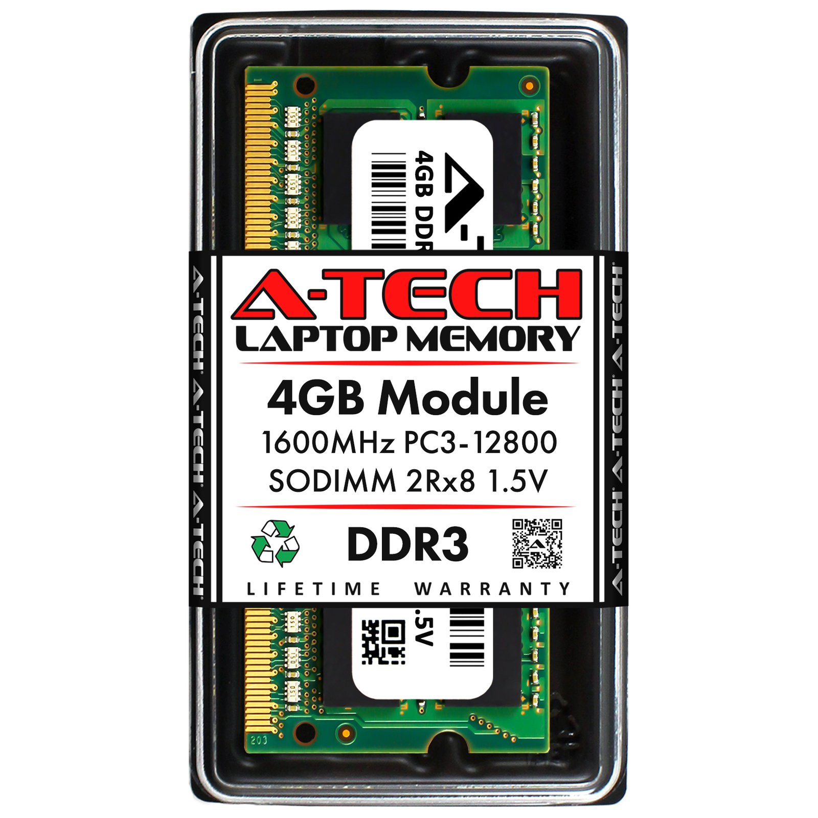 4GB DDR3 1600MHz PC3-12800 SODIMM (Replacement for HP H2P64AA) Laptop Memory RAM