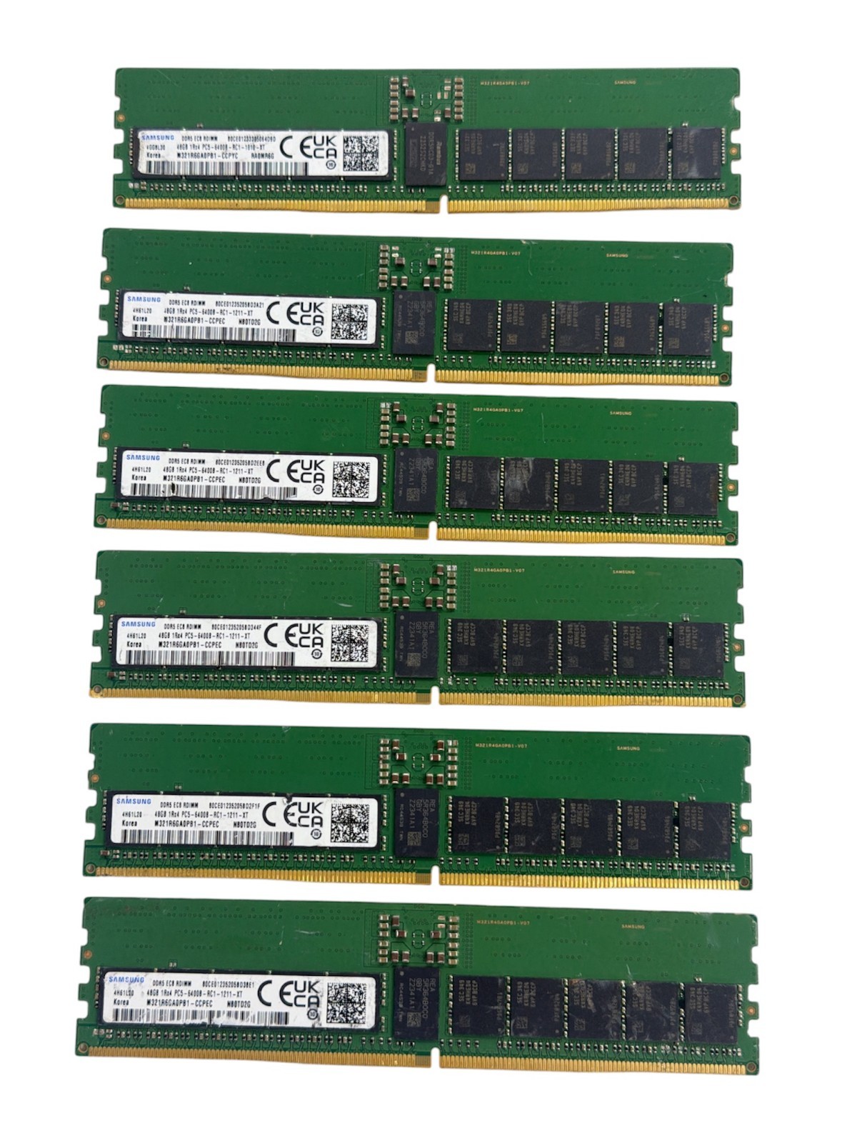Lot of 6 SAMSUNG 48GB DDR5 PC5 SERVER RAM GOOD CONDITION FAILED STRESSTEST LOT 2