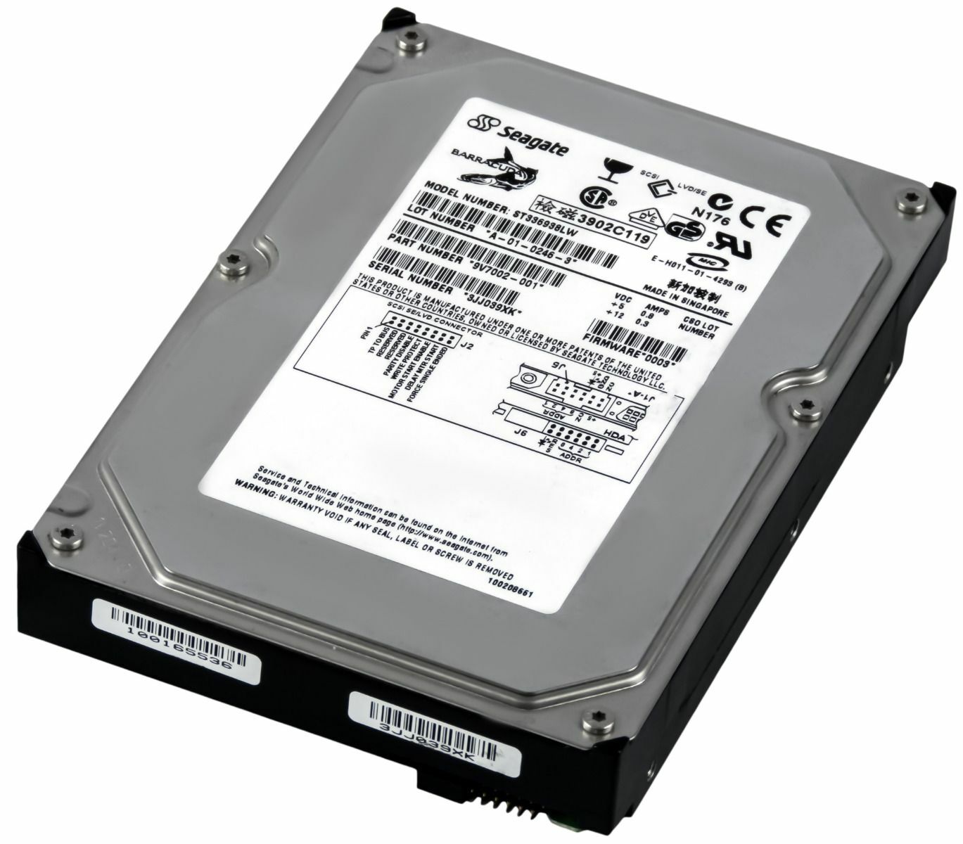 HARD DRIVE SEAGATE BARRACUDA ST336938LW 36GB 7.2K ULTRA160 SCSI 3.5''