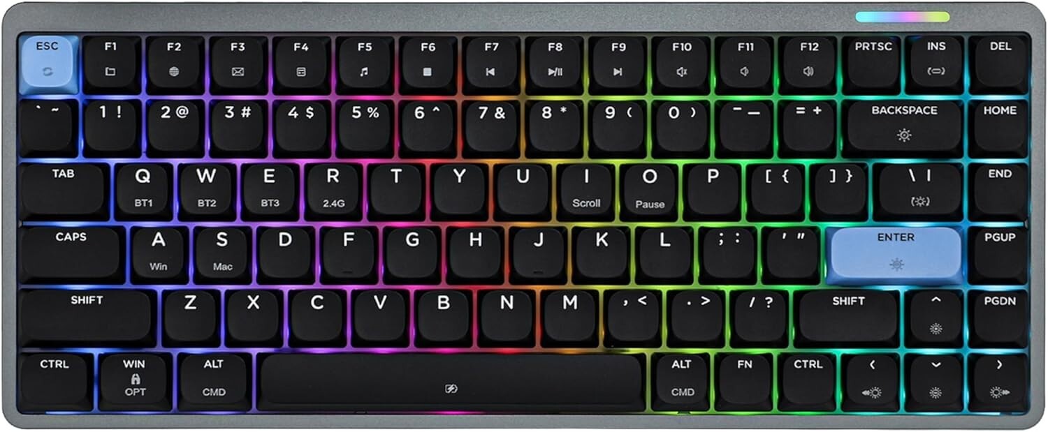 EPOMAKER Luma84 Low Profile Aluminum Mechanical Keyboard, QMK/VIA Programmable