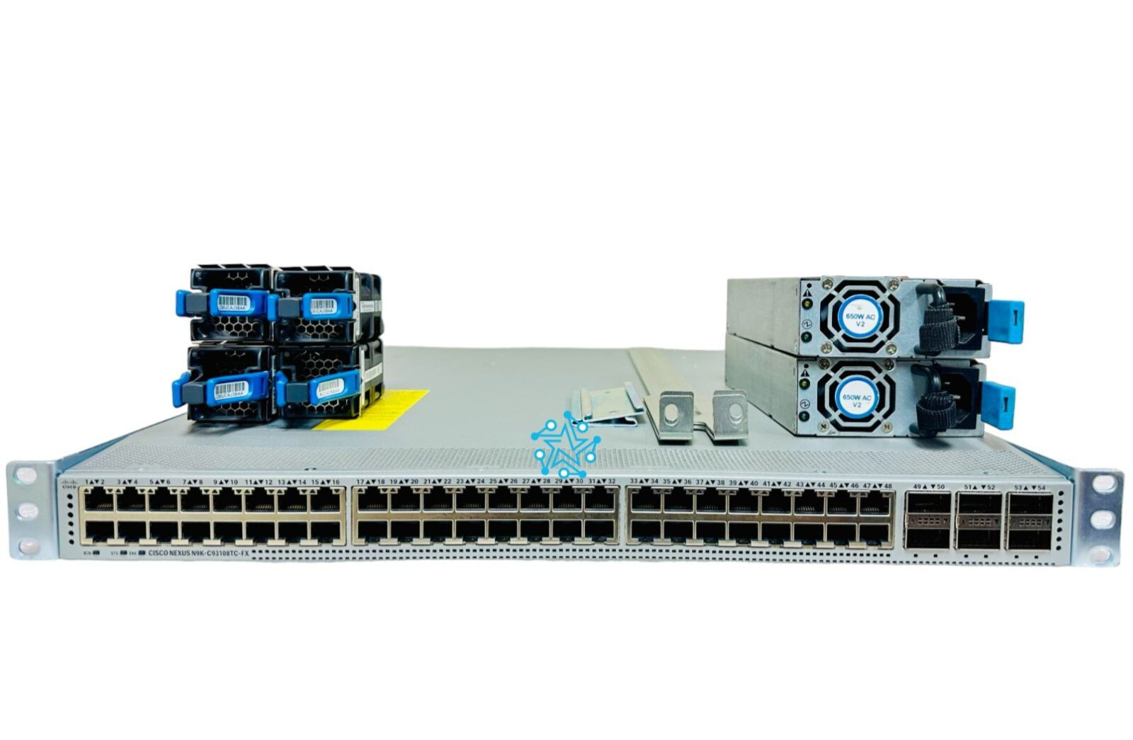 Cisco N9K-C93108TC-FX Nexus 9300 with 48p 10G-T, 6p 100G QSFP28+Rails