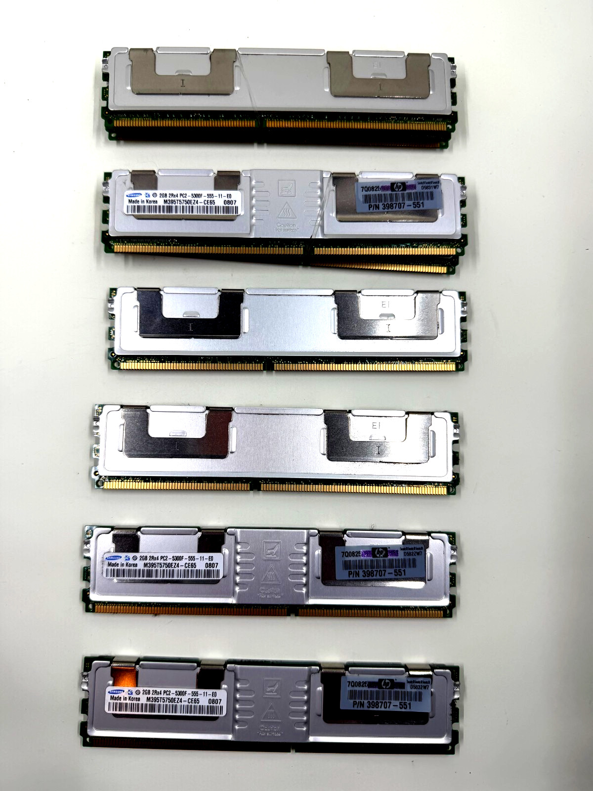 HP 398707-051 16GB (8x2GB) PC2-5300F M395T5750EZ4-CE65 DDR2 667 Xeon Server RAM