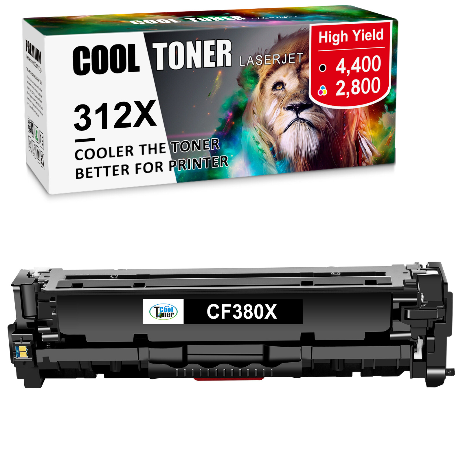Toner CF380A Compatible with HP Color LaserJet Pro MFP M476dn M476dw M476nw LOT