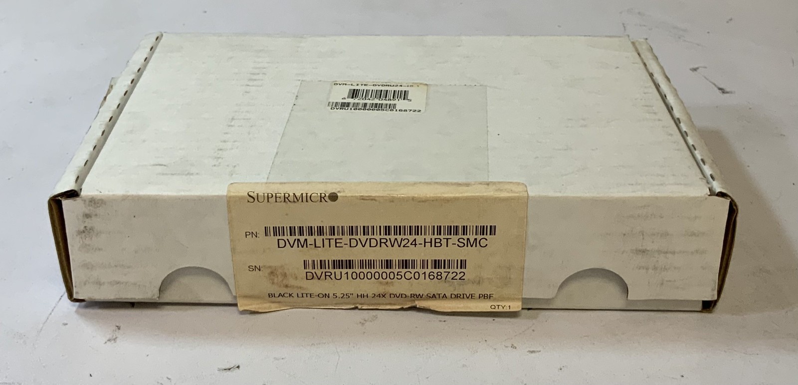 Supermicro DVM-LITE-DVDRW24-HBT 5.25" HH 24X DVD-RW SATA Drive, Black "M1C"