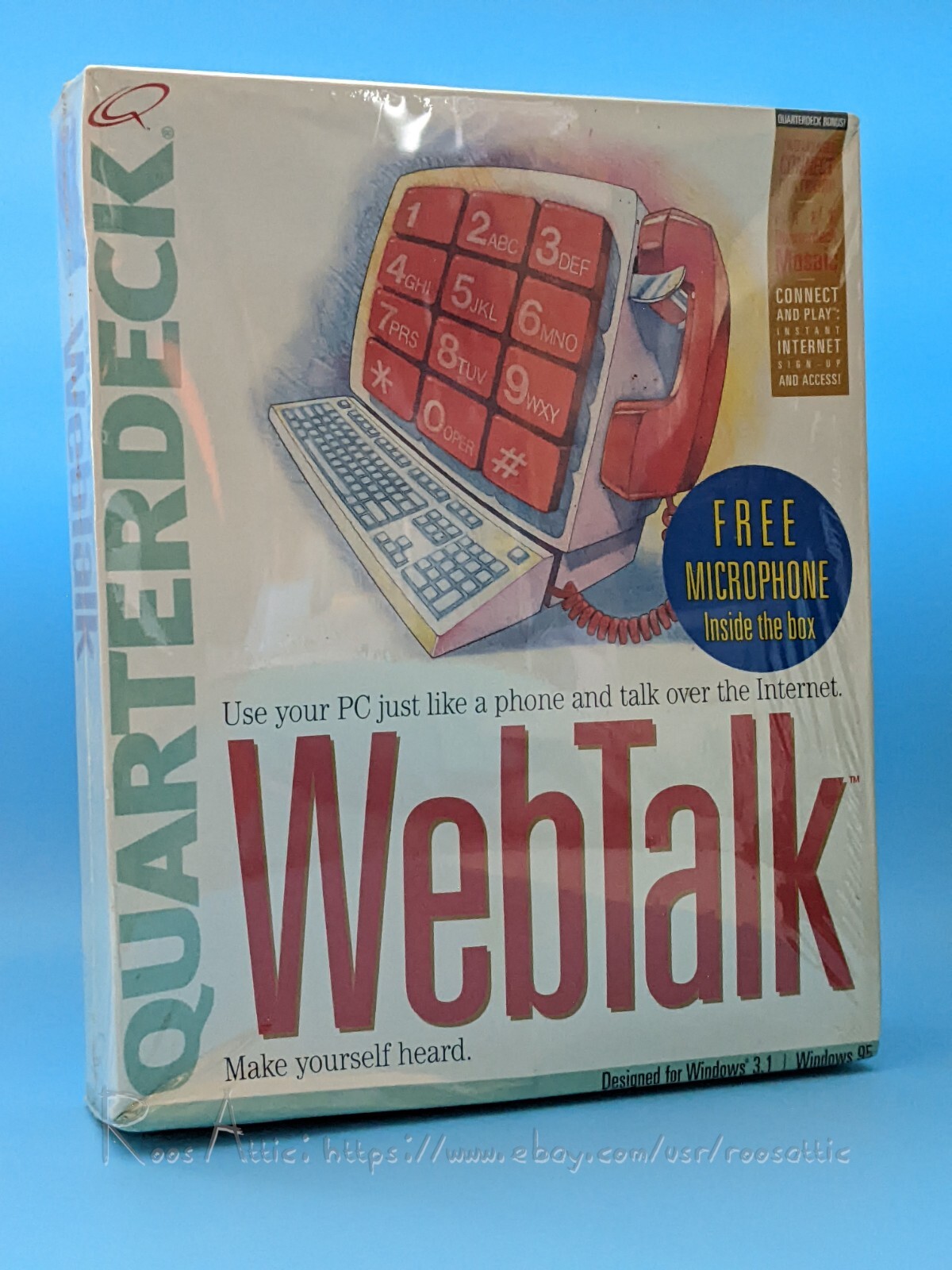QuarterDeck WebTalk v1.0 For Windows 3.1 1995 / 3.5" Disk / Vintage Software NEW