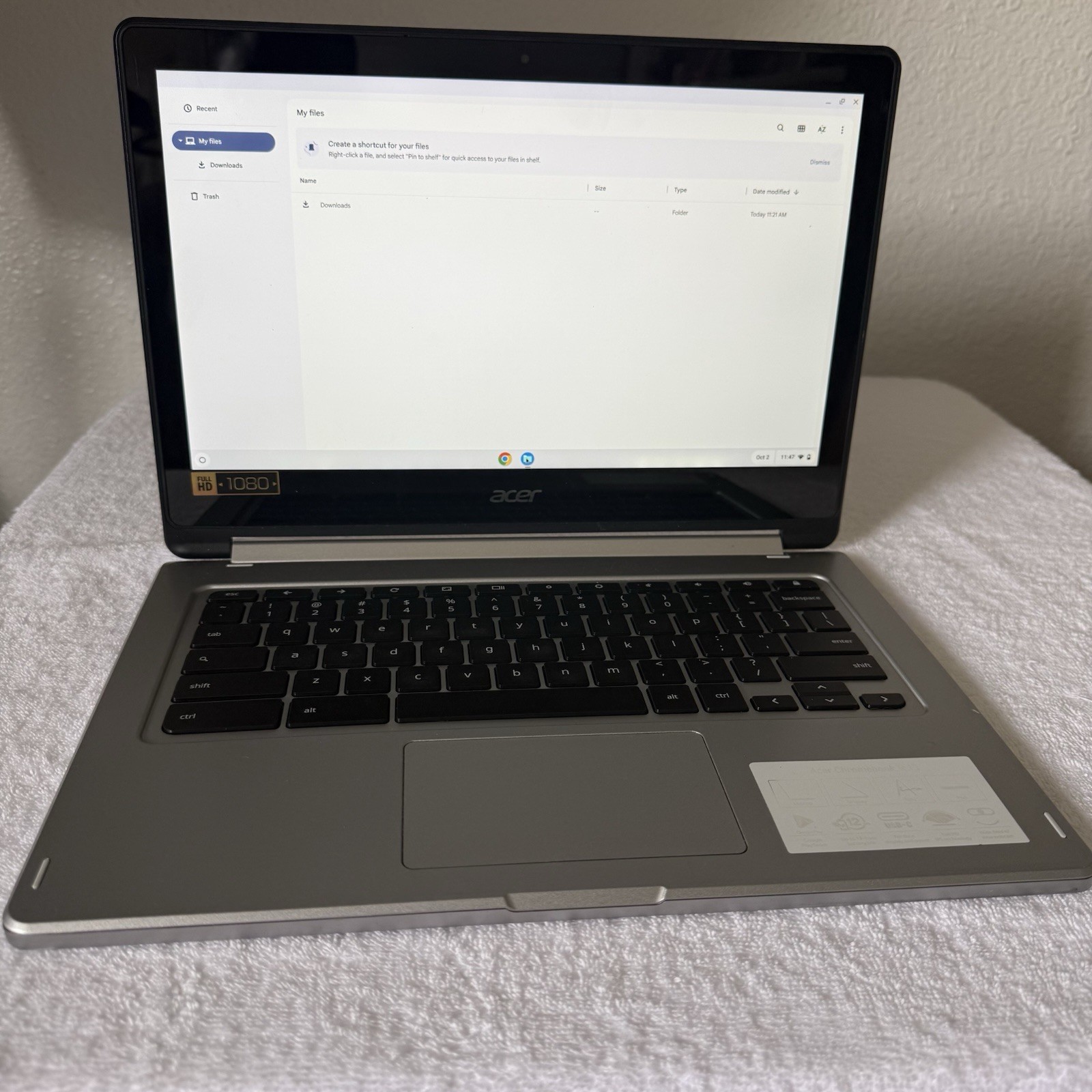 Acer Chromebook R13 13.3” FHD Touchscreen 2-in-1 Laptop Chrome OS Silver
