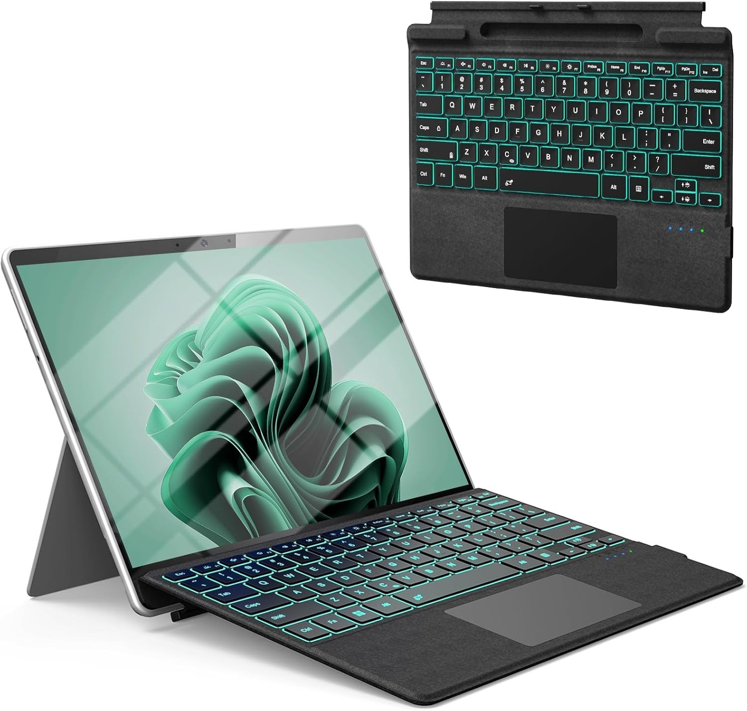 Surface Pro 11 10 9 8 X 13" Bluetooth Keyboard Backlit Trackpad Magnetic USB-C