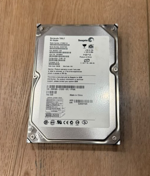 Seagate Barracuda 7200.7 80 GB,Internal,7200 RPM,3.5" (ST380013AS00-20TPK) Hard