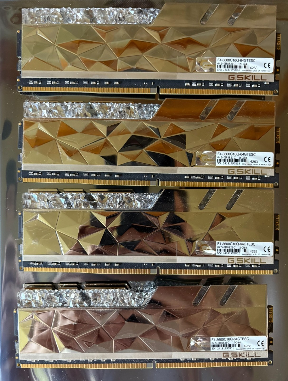 G.SKILL Trident Z Royal Elite 64GB 4x16GB DDR4-3600 CL16 RGB Silver RAM