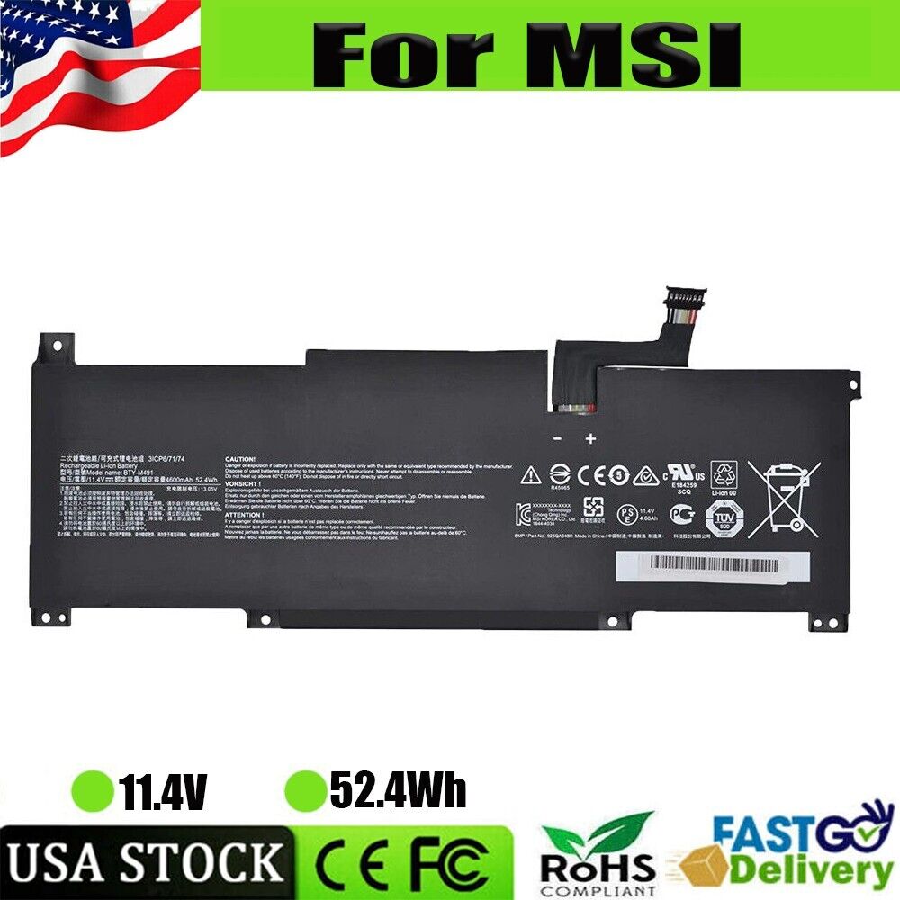BTY-M491 LAPTOP BATTERY FOR MSI MODERN 15 A10M A11M SUMMIT B15 A11M STEALTH 15M
