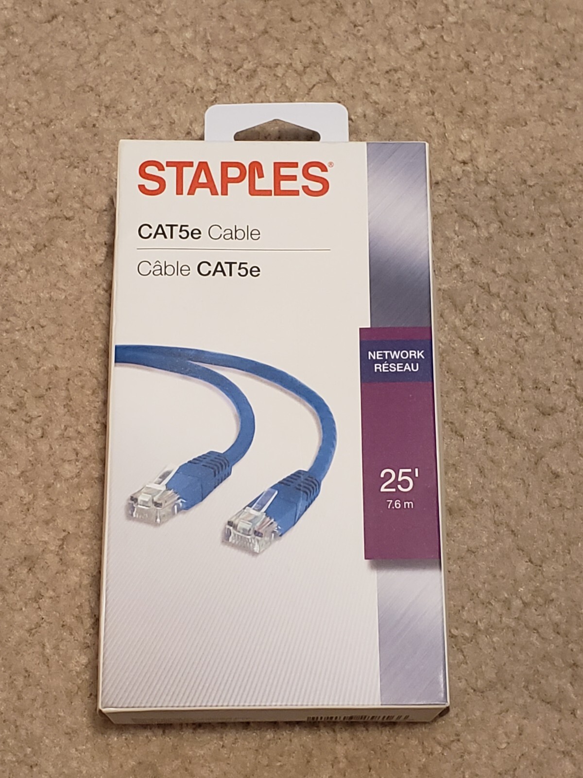 NEW SEALED Staples CAT5e Cable Network 25ft Cat5e cable 