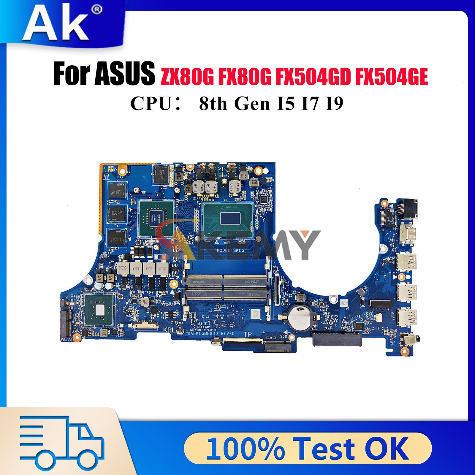 FX504GD Laptop Motherboard For ASUS FX504G ZX80G FX80G FX504GE Mainboard