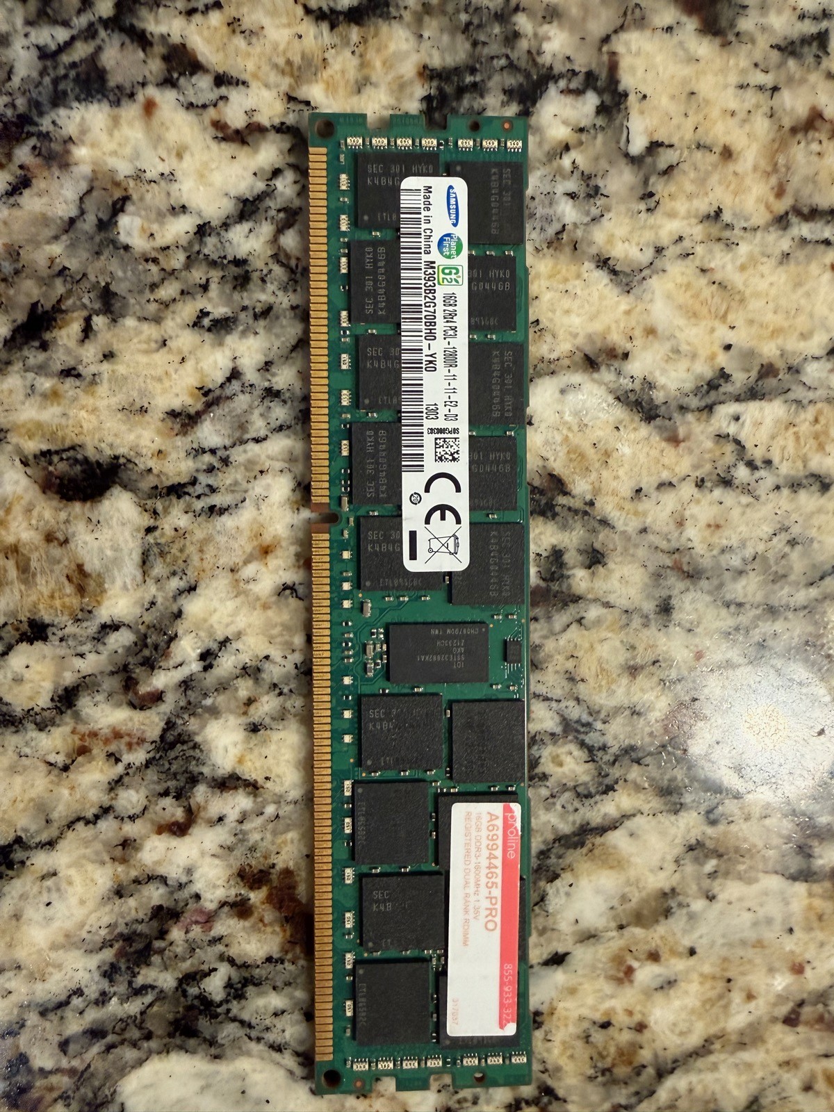 Lot of 8 Samsung 16GB DDR3L ECC RDIMM Server RAM 128GB M393B2G70BH0 PC3L-12800R