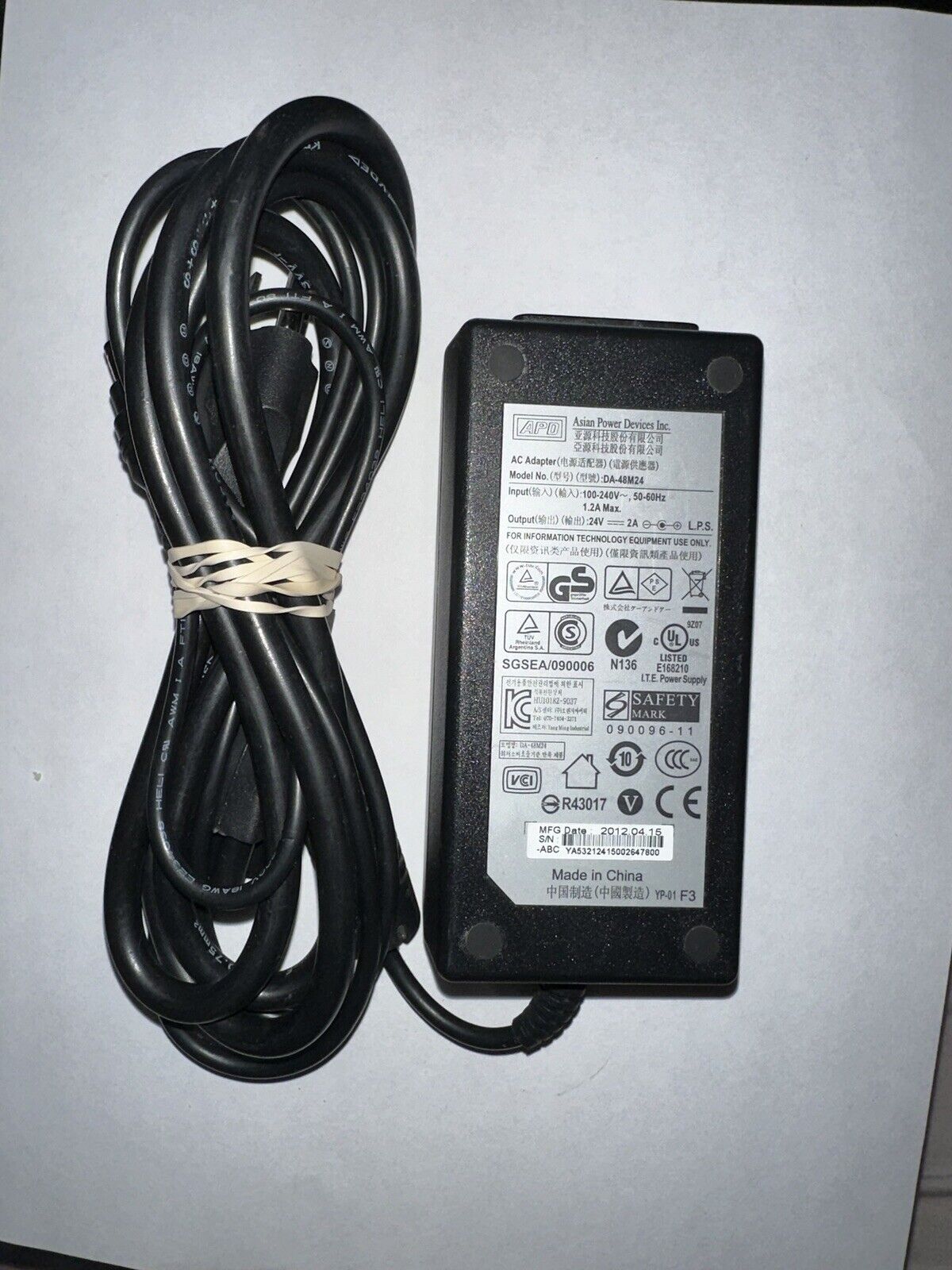 Genuine APD DA-48M24 48W AcC Adapter Charger