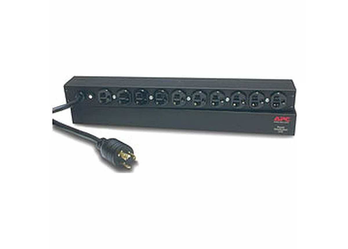 APC NetShelter Basic Rack PDU, 1U, 20A, 120V, 10 NEMA (5-20) outlets, AP9564
