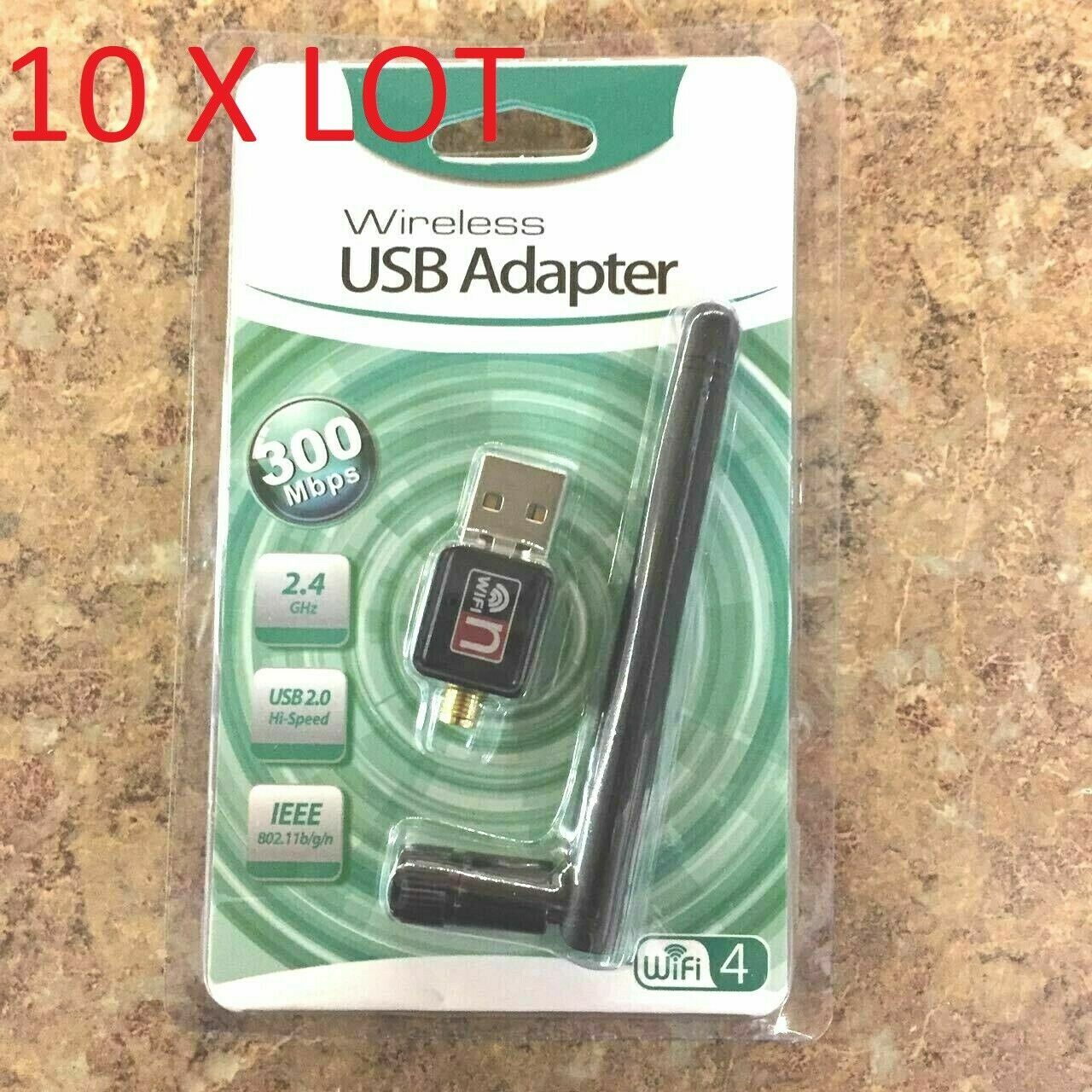 10X W/Antenna 300n 300Mbps Mini Wireless USB Wifi Adapter Network 802.11n/g/b