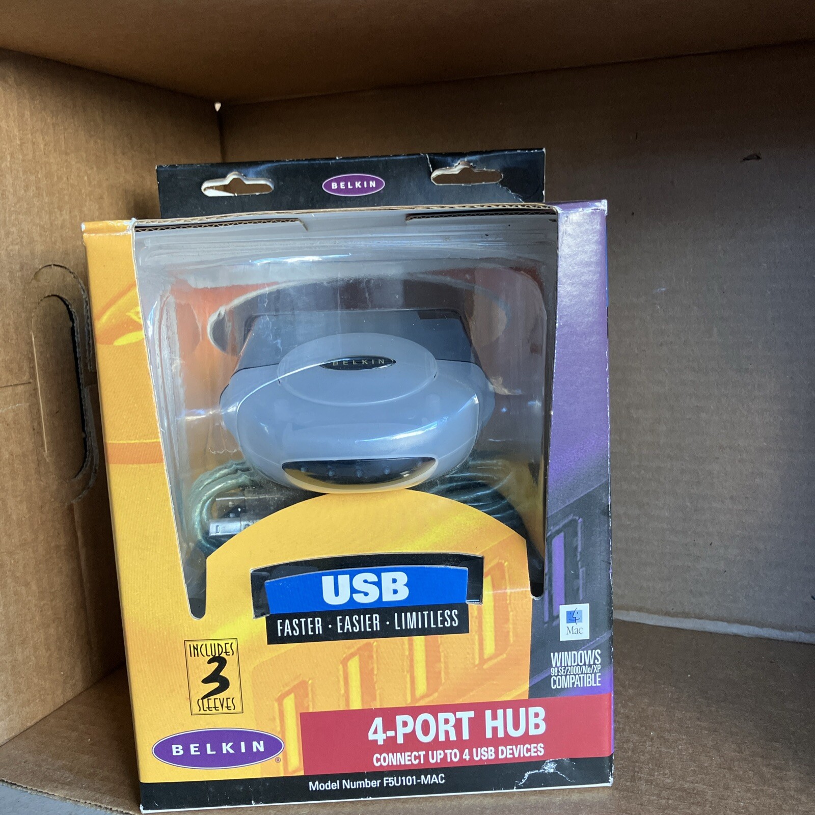 Belkin  ExpressBus (F5U101MAC) 4-Ports External Hub New Old Stock Vintage
