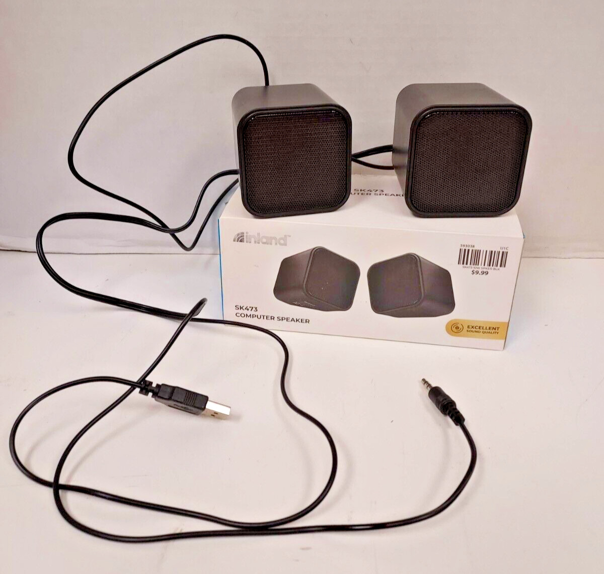 Inland SK473 Mini USB Power Wired Computer Speakers For Desktop PC Laptop