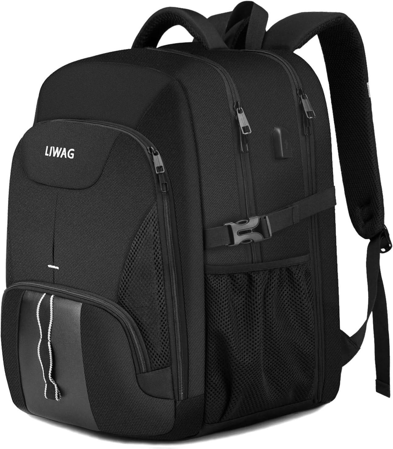 Extra Large Backpack for Men 50L,Water Resistant 17.3 inch 17inch, Black 