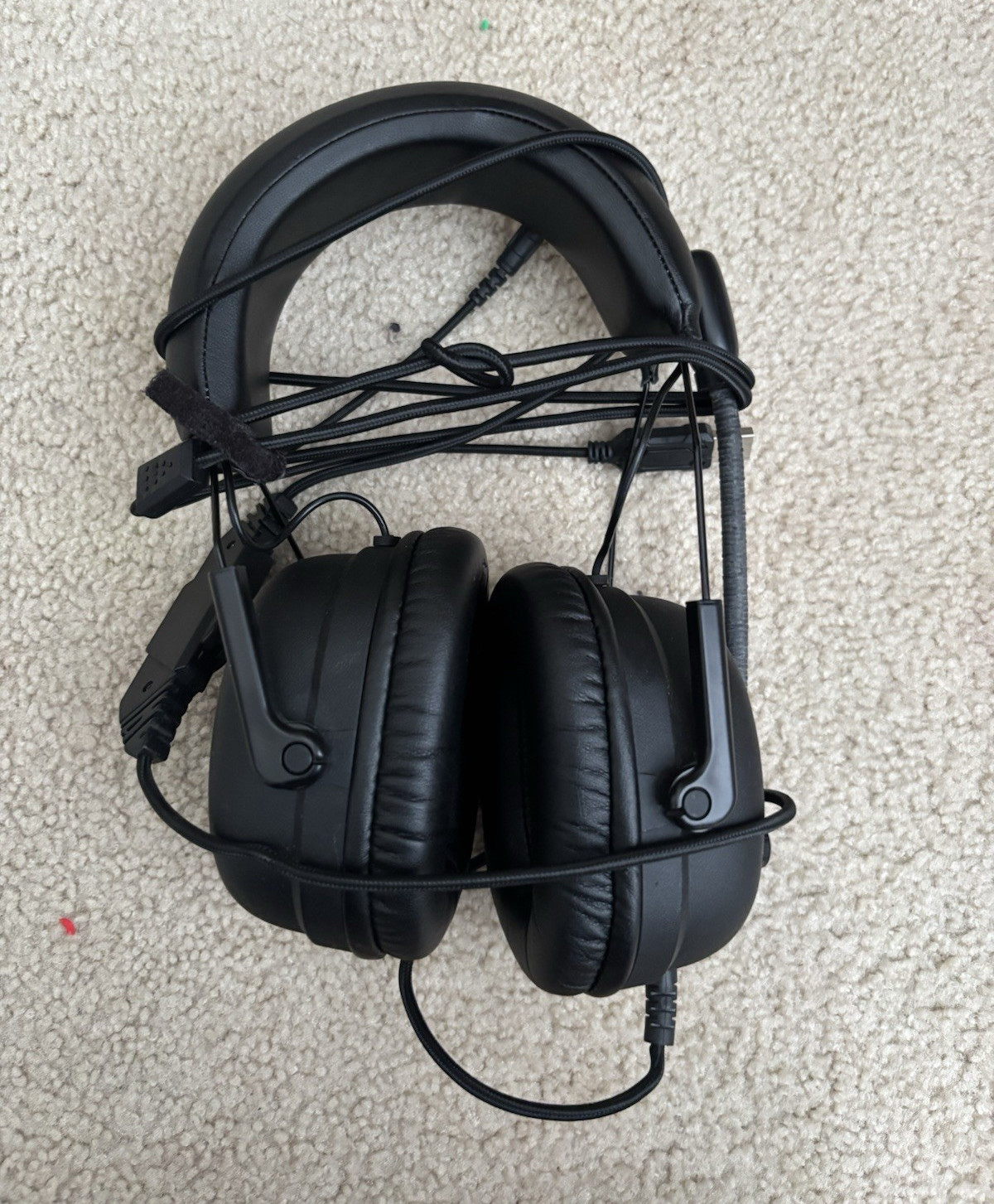 Black Over-Ear Wired Headset w/ Boom Mic, USB & 3.5mm, Volume Control
