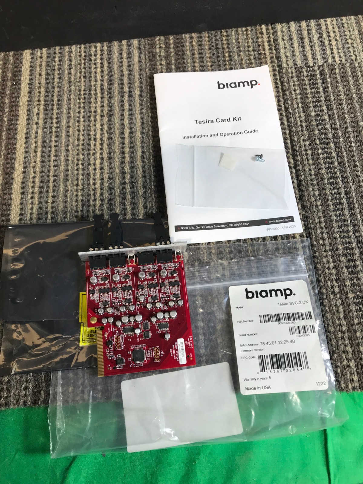 Biamp Tesira 909.0328.900 Tesira SOC-2 CK 2-line VoIP Phone Interface Card *