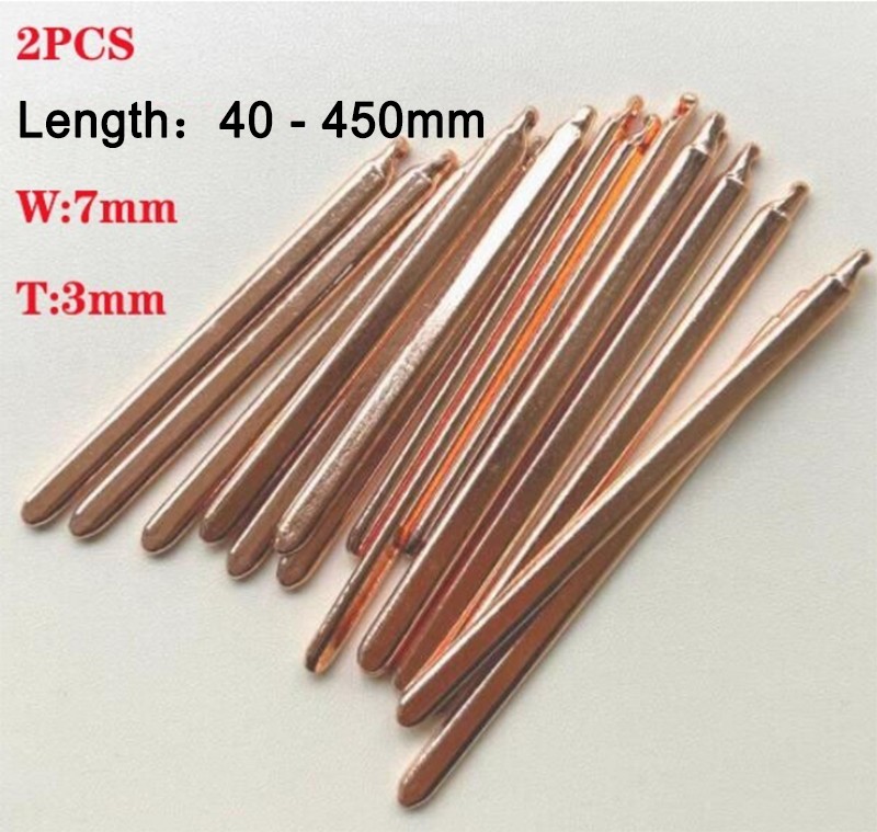 2PCS L:50-400mm * W:7mm * T:3mm Copper Heatsink Heat pipe For Notebook DIY