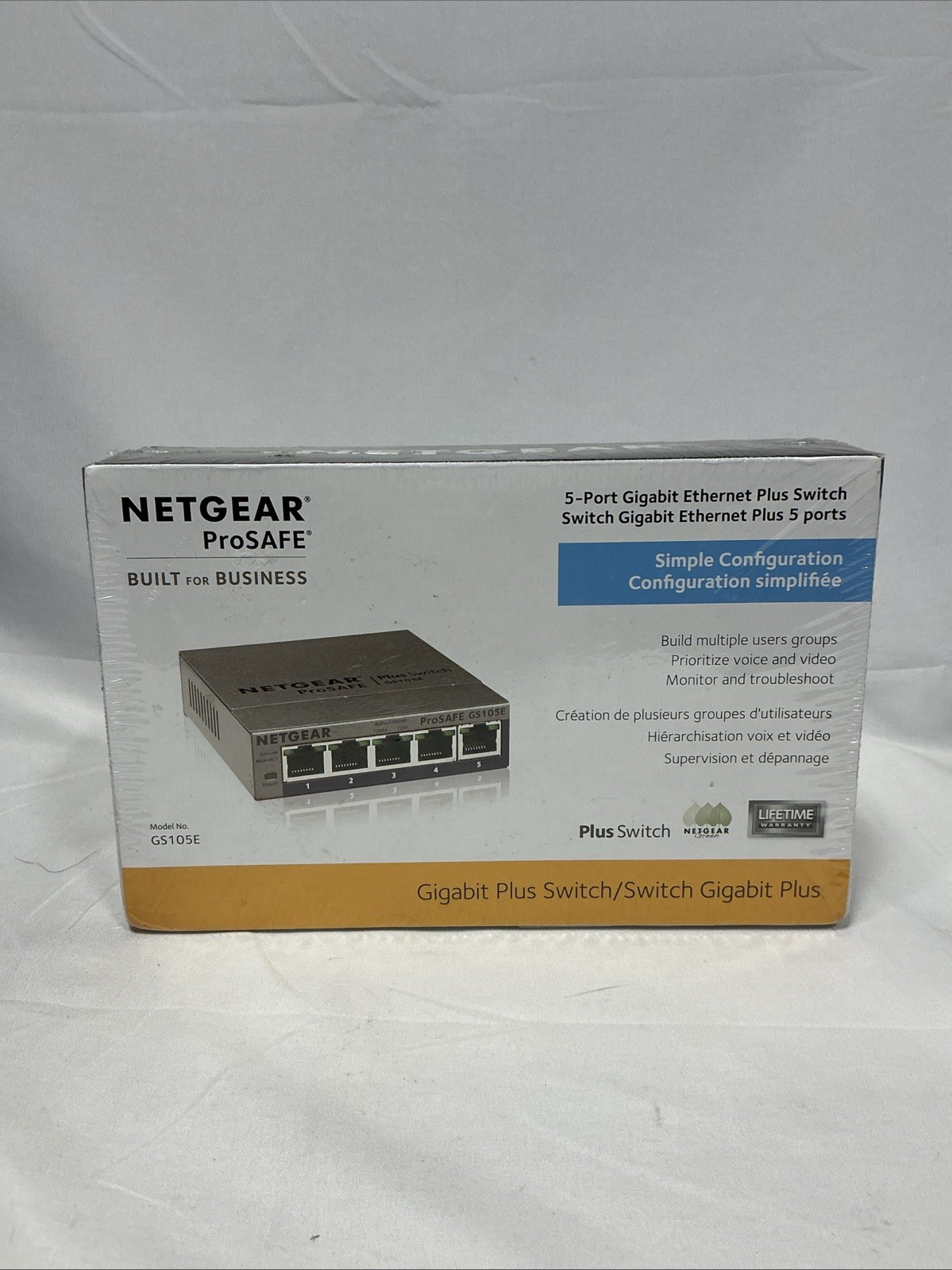 NEW Netgear GS105E 5-Port Gigabit Ethernet Smart Managed Plus Switch - SEALED