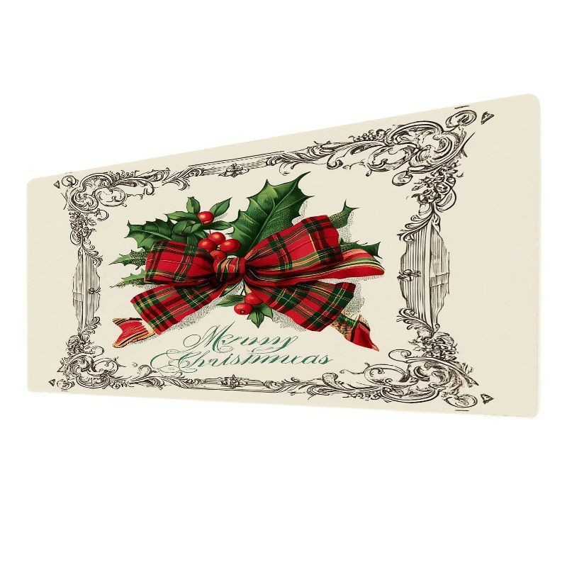 A Festive-Style Desk Mouse Pad Featuring a Merry Christmas Design with a Red A